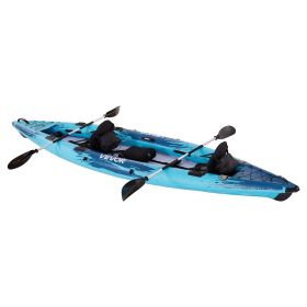 Inflatable Kayak, 2-Person Inflatable Recreational Kayak 700LBS Capacity, Leak & Puncture-Resistant with Padded Seat, PVC Drop-Stitch Floor, 2 Pa