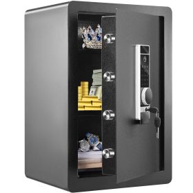 Safe, 2.2 Cubic Feet Home Safe, Steel Security Safe with Fingerprint, Digital Keypad and 2 Keys, Cabinet Safe with Large Fire-proof Bag, Protect
