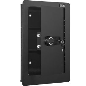25.59" Tall Wall Safe, 3-Tier Hidden Wall Safe with Keypad, 3 Removable Shelves & 6 Key Holders