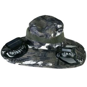 Outdoor Wide Brim Sun Hat With 2 Rechargeable Fans Solar Powered 3 Wind Speeds UPF50+ Breathable Waterproof Nylon Mesh Outdoor Hat For Hiking Camping (Option: FanHatGreenGraffitiGPCT5016)