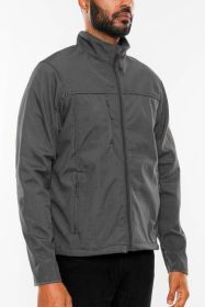 Mens Solid Soft Shell Storm Tech Jacket Coat (Color: Dark Grey, size: S)