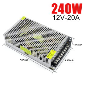 Switch Power Supply Transformer AC 110V To DC 5V 12V 24V Adapter For LED Strip (Power: 20A 240W, Output Voltage: 12 V)