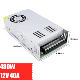 Switch Power Supply Transformer AC 110V To DC 5V 12V 24V Adapter For LED Strip (Power: 40A 480W, Output Voltage: 12 V)